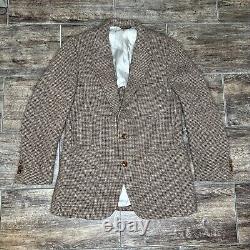 Harris Tweed VTG Men's 100% Blazer Sport Coat Jacket 40R Brown Wool Two Button