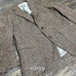 Harris Tweed VTG Men's 100% Blazer Sport Coat Jacket 40R Brown Wool Two Button