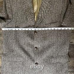 Harris Tweed VTG Men's 100% Blazer Sport Coat Jacket 42 L Brown Wool Two Button