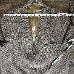 Harris Tweed VTG Men's 100% Blazer Sport Coat Jacket 42 L Brown Wool Two Button