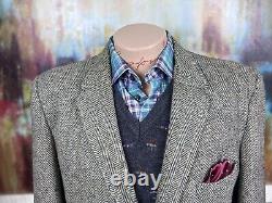 Harris Tweed Vintage Multicolored Herringbone Tweed Sport Coat 44S