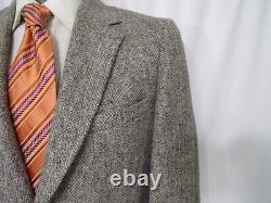 Harris Tweed Vtg Herringbone Brown Wool SCOTLAND Sport Coat Saks Fifth Ave