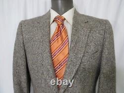 Harris Tweed Vtg Herringbone Brown Wool SCOTLAND Sport Coat Saks Fifth Ave