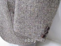 Harris Tweed Vtg Herringbone Brown Wool SCOTLAND Sport Coat Saks Fifth Ave