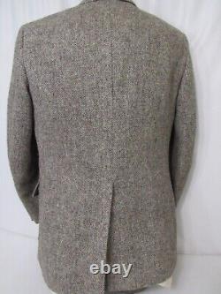 Harris Tweed Vtg Herringbone Brown Wool SCOTLAND Sport Coat Saks Fifth Ave