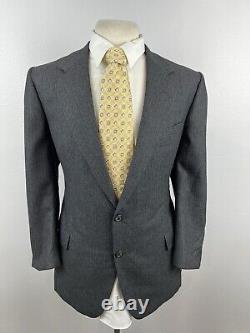 Hickey Freeman Custom Men's Charcoal Pinstripe Wool Suit 44 R Pants 38 X 28 VTG