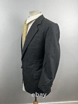 Hickey Freeman Custom Men's Charcoal Pinstripe Wool Suit 44 R Pants 38 X 28 VTG