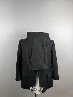 Hickey Freeman Custom Men's Charcoal Pinstripe Wool Suit 44 R Pants 38 X 28 VTG