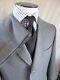 Hickey Freeman Customized Vintage 70s 3 Button Dove Gray 3 Piece Suit 40l