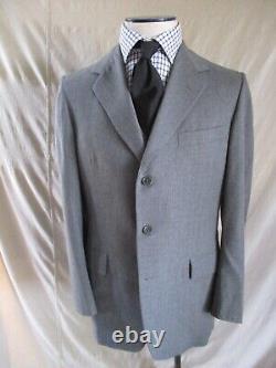 Hickey Freeman Customized vintage 70s 3 button dove gray 3 piece suit 40L