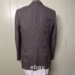 Hugo Boss WOOL SILK 38R Tweed Double Breasted vtg Blazer Jacket