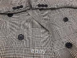 Hugo Boss WOOL SILK 44 R Glen Check Plaid Double Breasted vtg Blazer Jacket