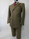 Incredible Vtg Campus Corner Union Made Tweed Windowpane Canvas Suit 42 R Wow