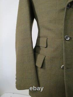 Incredible VTG Campus Corner Union made tweed windowpane canvas suit 42 R WOW