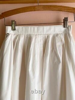 Issey Miyake Sport 1980s white crisp cotton poplin blouse skirt suit set dress