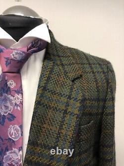 Jean De Vernay Vintage Tweed Suit Jacket/blazer Wool Blend In Khaki MIX 38r Ec