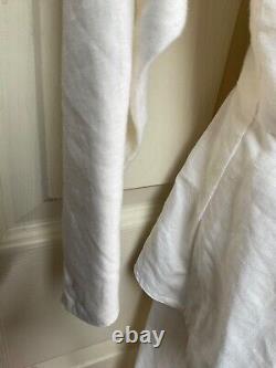 Jessica McClintock White Linen Skirt Jacket Suit Vintage shoulder pads peplum