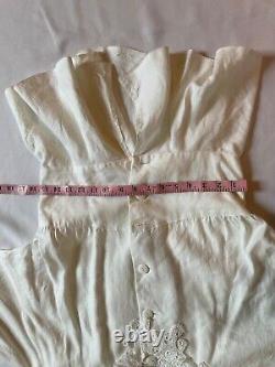 Jessica McClintock White Linen Skirt Jacket Suit Vintage shoulder pads peplum