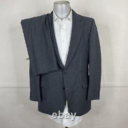 John Alexander 2 Piece Suit Mens 40R 34x29 Gray Check Plaid Flannel Vintage