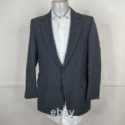 John Alexander 2 Piece Suit Mens 40R 34x29 Gray Check Plaid Flannel Vintage