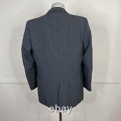 John Alexander 2 Piece Suit Mens 40R 34x29 Gray Check Plaid Flannel Vintage