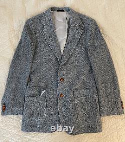 LOFT & BROWNSTONE Vintage Wool Herringbone Patch Pocket Jacket Size 38 L