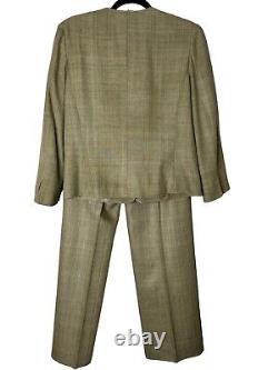 Lauren Ralph Lauren Blazer Vintage 100% Silk Tweed Suit Jacket Sz 8 Pants Sz 4
