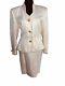 Lillie Rubin Nolan Miller Ivory Brocade Skirt Suit Vintage 80s Sz 8 Church Suit