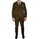 Men Harris Tweed Suit Wool Green Vintage 90's Made In Uk Eu52 Uk/us42 Hd111