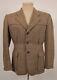 Men's Vtg 30s 40s Green & Brown Tweed Pinch Front Blazer Suit Jacket Sz 36 1930s