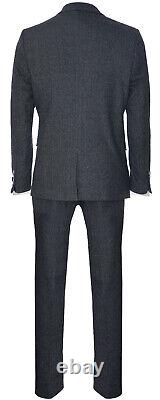 Mens 3 Piece Tweed Suit Herringbone Wool Vintage Retro Peaky Blinders 1920S