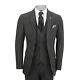 Mens Black Pinstripe 3 Piece Suit White Stripe Vintage Gatsby Style Tailored Fit