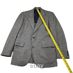 NEW VTG Paul Stuart Men's Tweed 2-Button Blazer Jacket Gray Plaid. USA. 38S