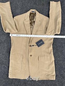 NOS Vintage POLO RALPH LAUREN Blazer Jacket Men's MD 42R 100% Linen Beige