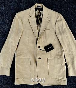 NOS Vintage POLO RALPH LAUREN Blazer Jacket Men's MD 42R 100% Linen Beige