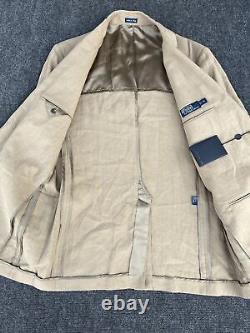 NOS Vintage POLO RALPH LAUREN Blazer Jacket Men's MD 42R 100% Linen Beige