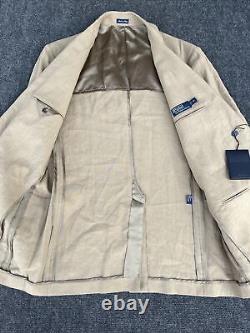 NOS Vintage POLO RALPH LAUREN Blazer Jacket Men's MD 42R 100% Linen Beige