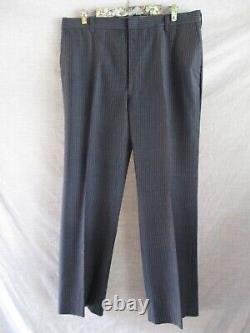 Nino Cerutti vintage union made USA blue stripe wool flannel three piece suit 44