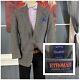 Nordstrom Vintage Blazer Wool Cashmere Sport Coat Mens 42r Nailhead Plaid Grey