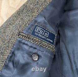 Polo Ralph Lauren Tweed Coat 42R Heavyweight Sport Jacket Vintage Union Made 80s