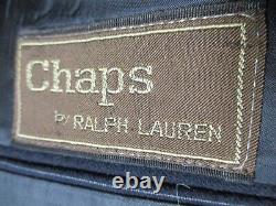 Polo Ralph Lauren Vtg Chaps Mens Navy Stripe 3 Btn Flannel Suit 44L USA