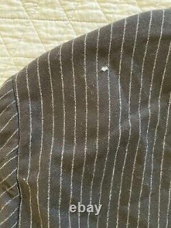 Polo by Ralph Lauren Vintage Chalk Stripe Wool Flannel Ticket Pocket Jacket 42 R