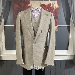 Portland Shop Suit 3 Pc Set Mens 42 Extra Long Tweed Wool Donegal Pants 33x34