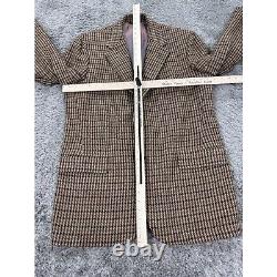 Southwick Blazer Mens 44L Brown Wool Houndstooth Tweed Sports Coat Jacket Vtg