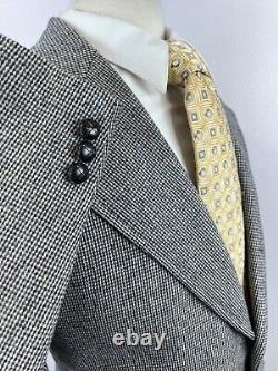 Southwick Men's Gray Houndstooth Tweed Wool Suit 42 R Pants 36 X 30 USA Vintage