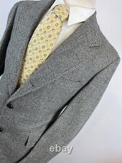 Southwick Men's Gray Houndstooth Tweed Wool Suit 42 R Pants 36 X 30 USA Vintage