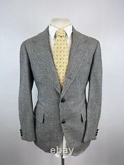 Southwick Men's Gray Houndstooth Tweed Wool Suit 42 R Pants 36 X 30 USA Vintage