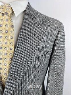 Southwick Men's Gray Houndstooth Tweed Wool Suit 42 R Pants 36 X 30 USA Vintage