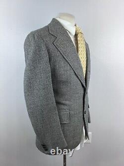 Southwick Men's Gray Houndstooth Tweed Wool Suit 42 R Pants 36 X 30 USA Vintage