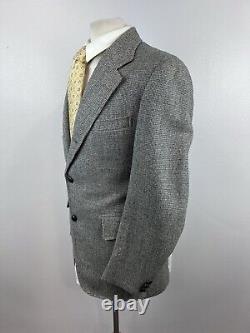 Southwick Men's Gray Houndstooth Tweed Wool Suit 42 R Pants 36 X 30 USA Vintage